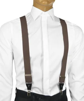 Solid dark Brown Men's Suspenders