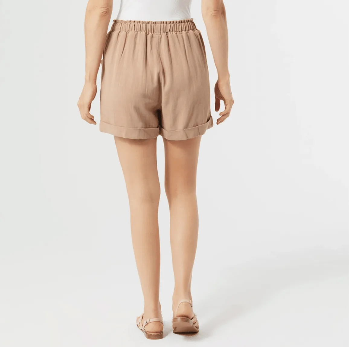 Taupe Linen Shorts