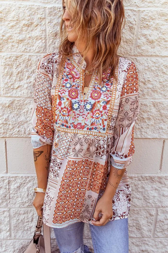 V-Neck Boho Babydoll