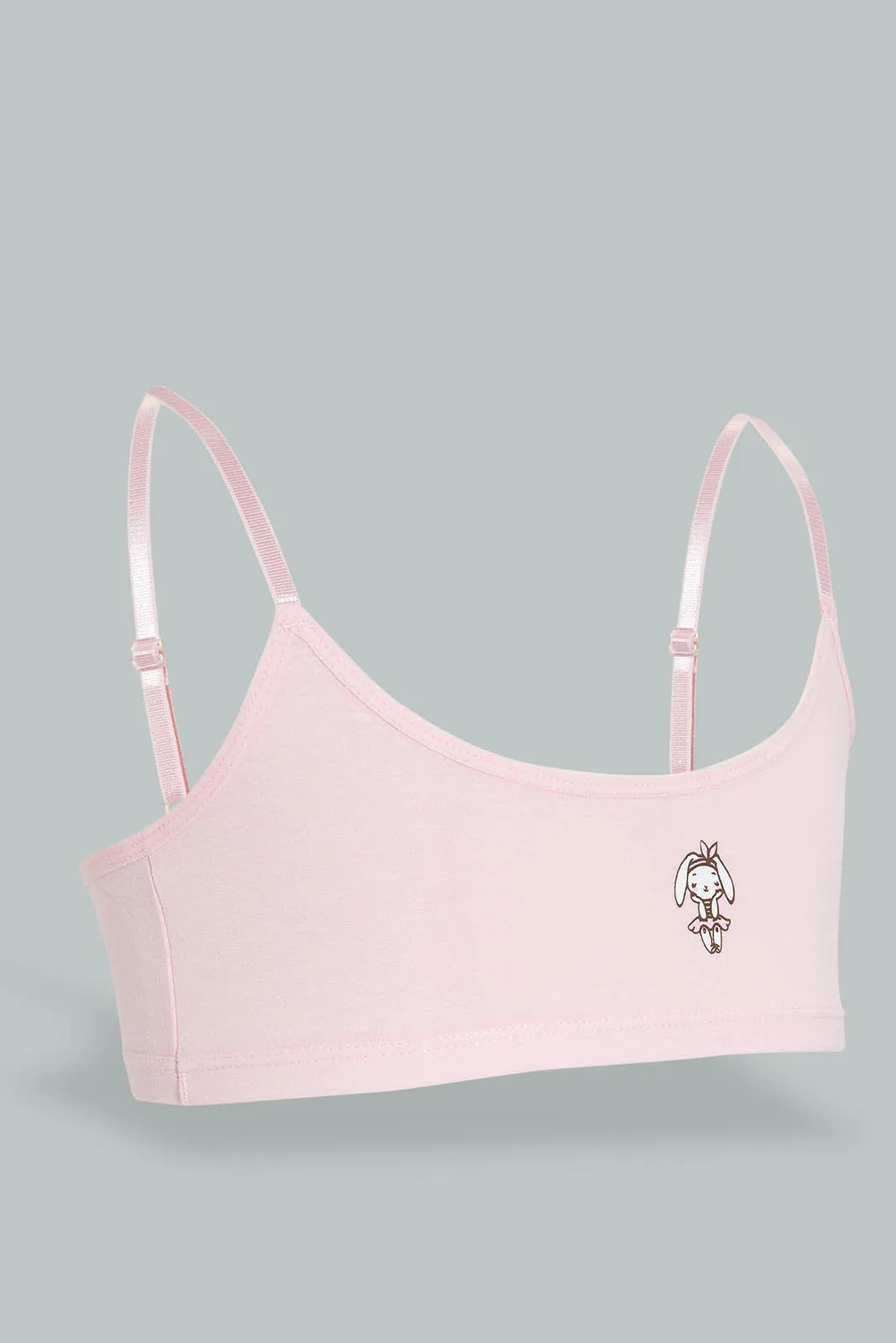 White And Pink Bunny Print Bra (Pack of 2)