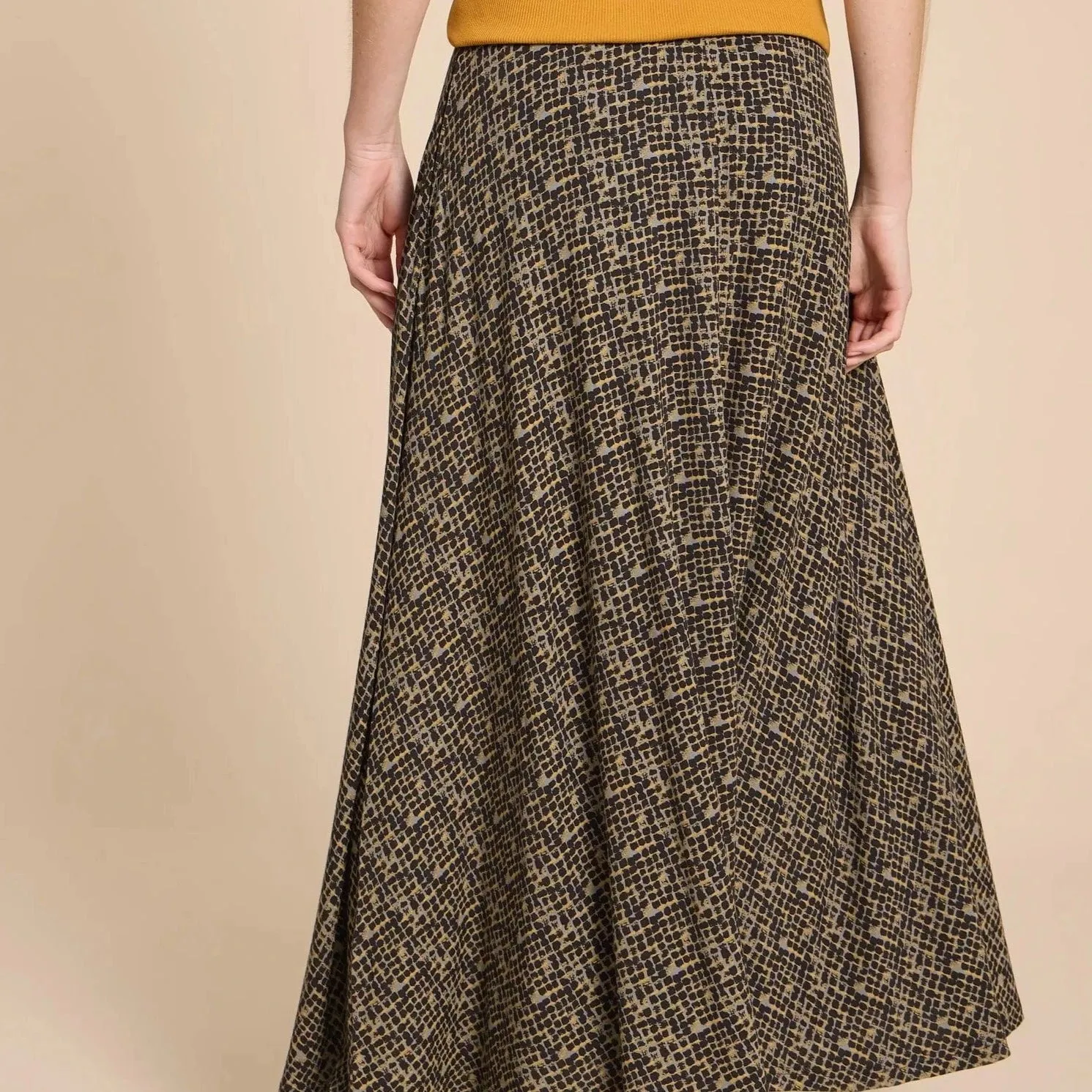 White Stuff Jada Eco Vero Skirt in Black Print